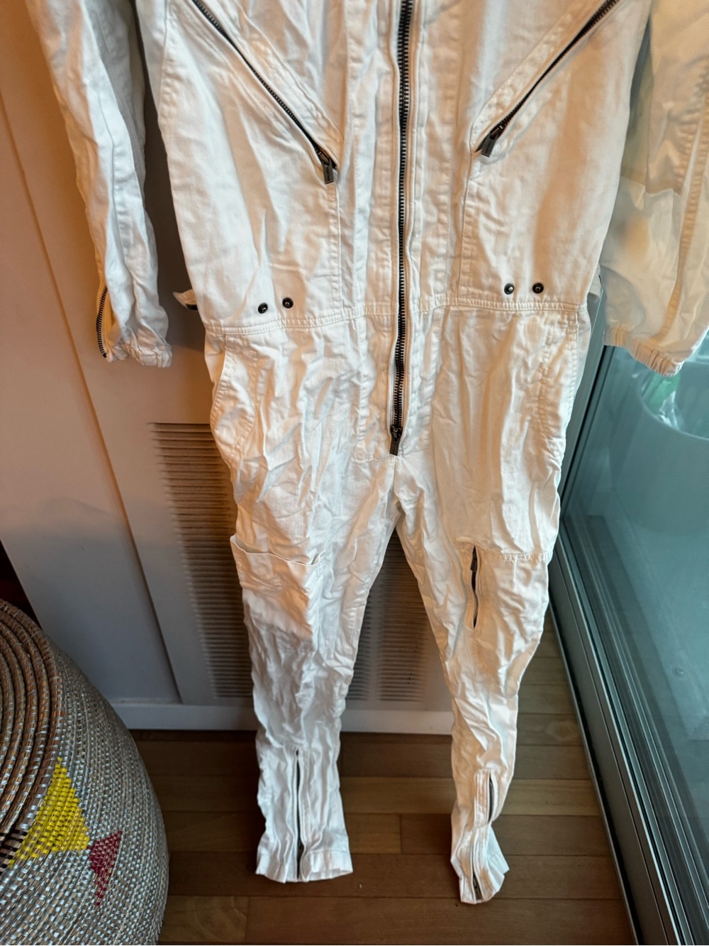 Zara‎ SRPLS Utility Jumpsuit White Zip Front Sz S/M - Picture 4 of 10